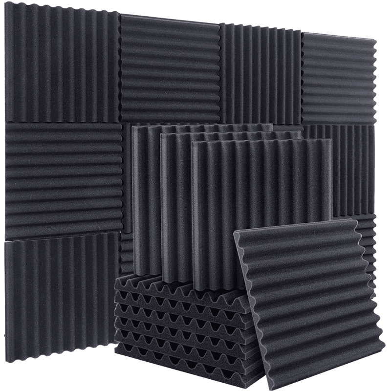 Акустические панели Волна-3D Лайн 50 (16 штук по 500x500x50мм, 4м²), темно-серый