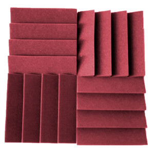 Акустические панели "Аура 500" (16 штук по 500x500x50мм, 4м²), бордовый