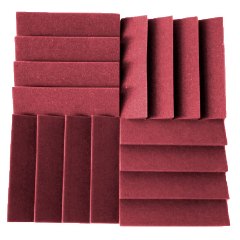 Акустические панели Аура 500 (16 штук по 500x500x50мм, 4м²), бордовый