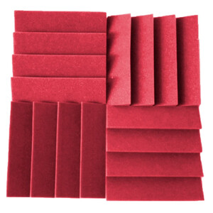 Акустические панели "Аура 500" (16 штук по 500x500x50мм, 4м²), красно-розовый