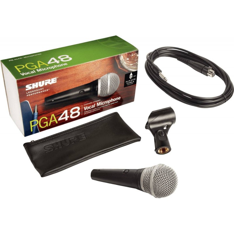 SHURE PGA48-QTR-E кардиоидный вокальный микрофон c выключателем, с кабелем XLR -1/4'