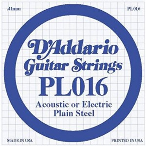 D"ADDARIO PL016 Single Plain Steel 016