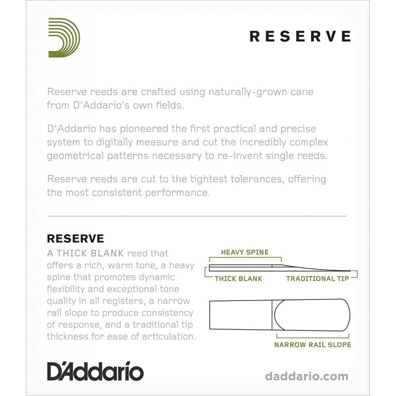 D"ADDARIO WOODWINDS DJR1035 RESERVE ASX- 10 PACK - 3.5 , 3.5, 10