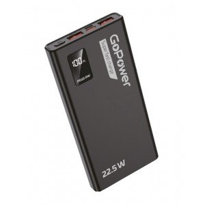 00-00029660 Внешний аккумулятор PB03-20 20000mAh 3.0A 22.5W 2USB/Type-C черный, GoPower