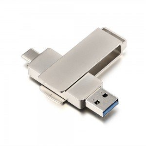 00-00030045 Флеш-накопитель MODERN 64GB USB3.0 Type-C (m) металл серый, GoPower