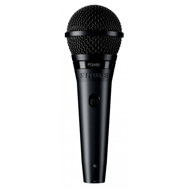 SHURE PGA58BTS кардиоидный вокальный микрофон c выключателем, с кабелем XLR -XLR и микрофонной стойкой