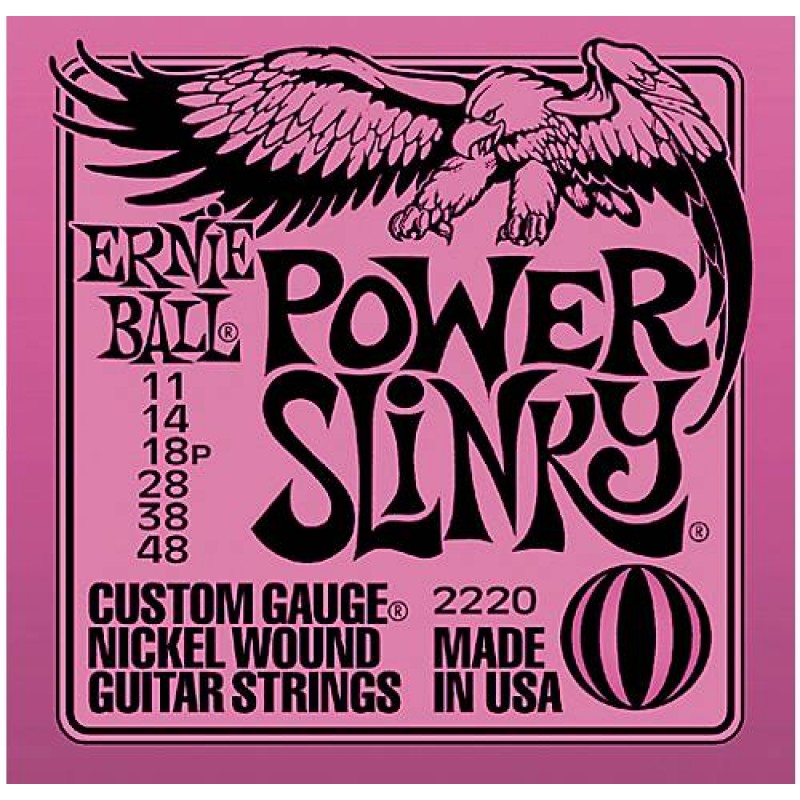 ERNIE BALL 2220 Power Slinky Nickel Wound Electric Guitar Strings - 11-48 Gauge