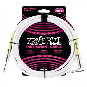 ERNIE BALL 6049 10" Straight / Angle Instrument Cable - White
