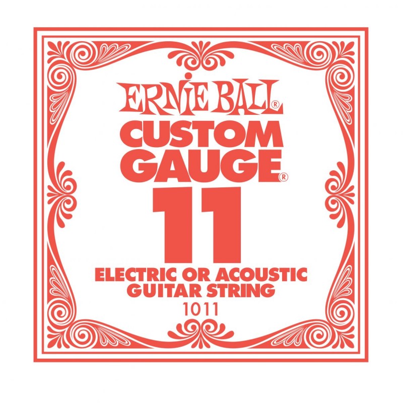 ERNIE BALL 1011 .011 Plain Steel Electric or Acoustic Guitar Strings Струна для электро и акустических гитар. Сталь, калибр .011
