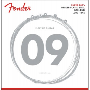 FENDER STRINGS NEW SUPER 250LR NPS BALL END 9-46, струны для электрогитары, стальные с никелевым покрытием