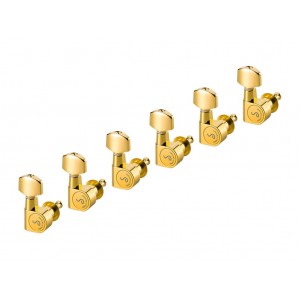 10030520.01.36 M6 Pin Комплект одиночной колковой механики, 6 левых, маленькие, золото, Schaller