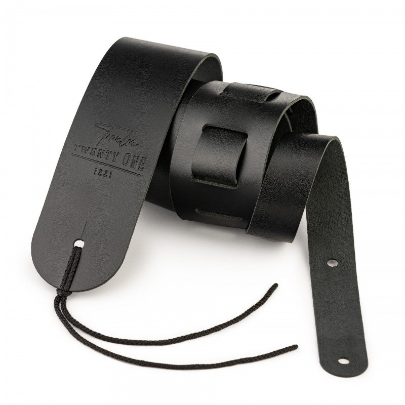 1221-65-1-BLK Ремень для гитары, кожаный, черный, 1221