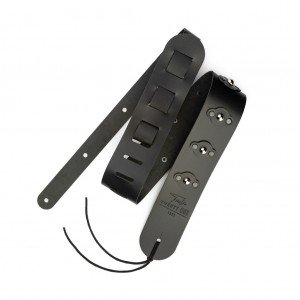 1221-65-3-BLK Ремень для гитары, кожаный, черный, 1221