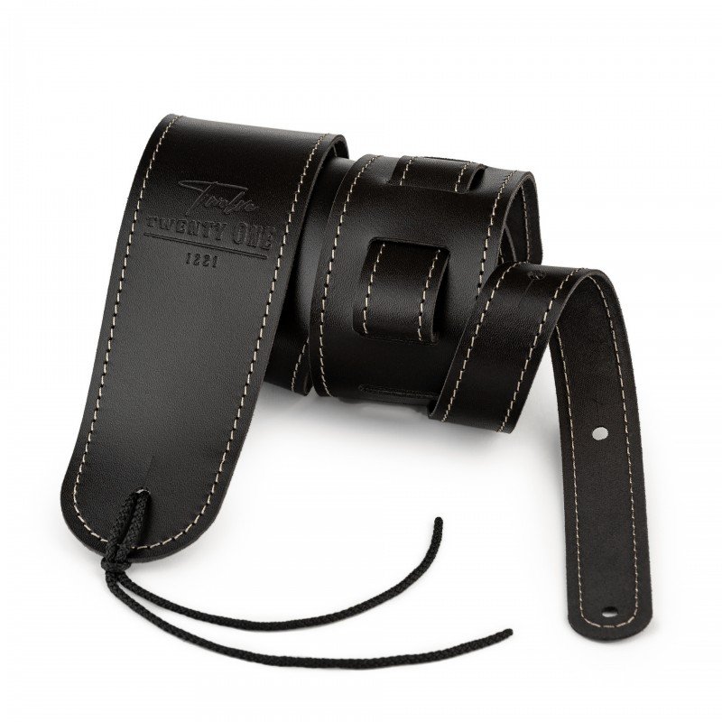 1221-70-1-BLK Ремень для гитары, кожаный, черный, 1221