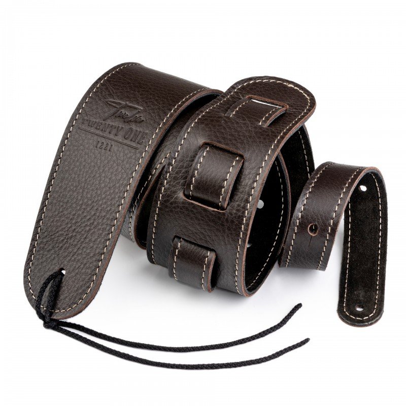 1221-70-2-BRN Ремень для гитары, кожаный, коричневый, 1221