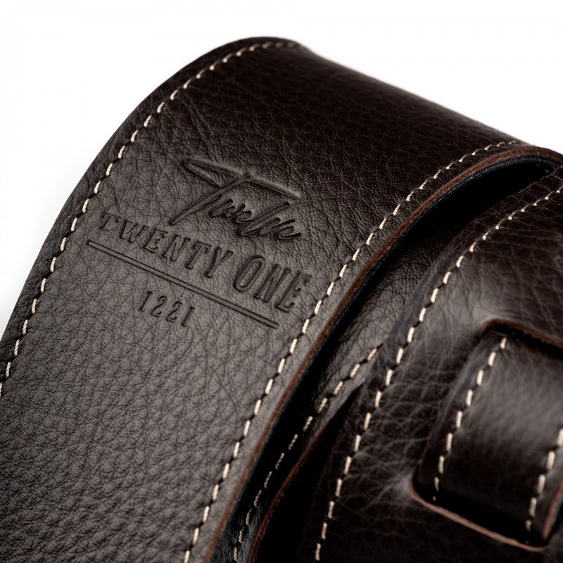 1221-70-2-BRN Ремень для гитары, кожаный, коричневый, 1221