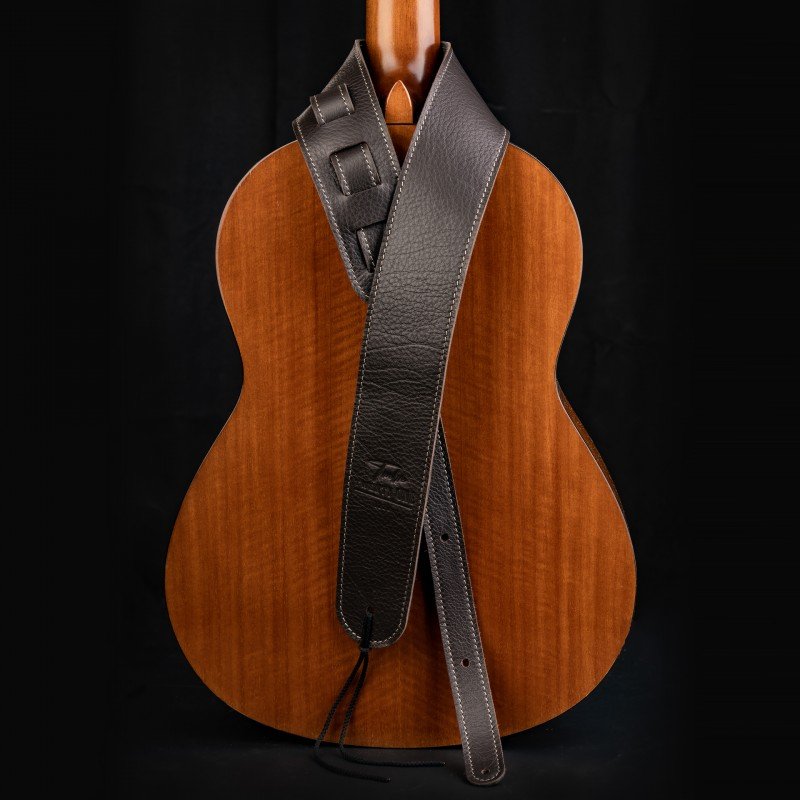 1221-70-2-BRN Ремень для гитары, кожаный, коричневый, 1221