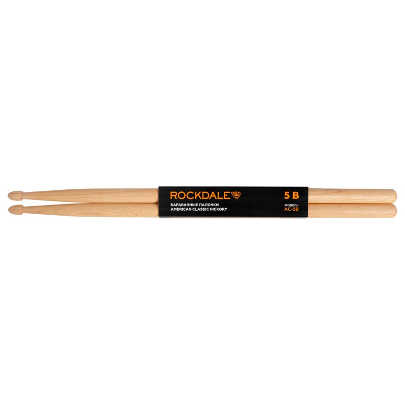 ROCKDALE American Classic Hickory AC-5B барабанные палочки, американский орех, деревянный наконечник, цвет - натуральный