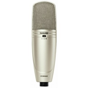 SHURE KSM44A/SL студийный конденсаторный микрофон с алюминиевым кофром и гибким креплением, серебристый