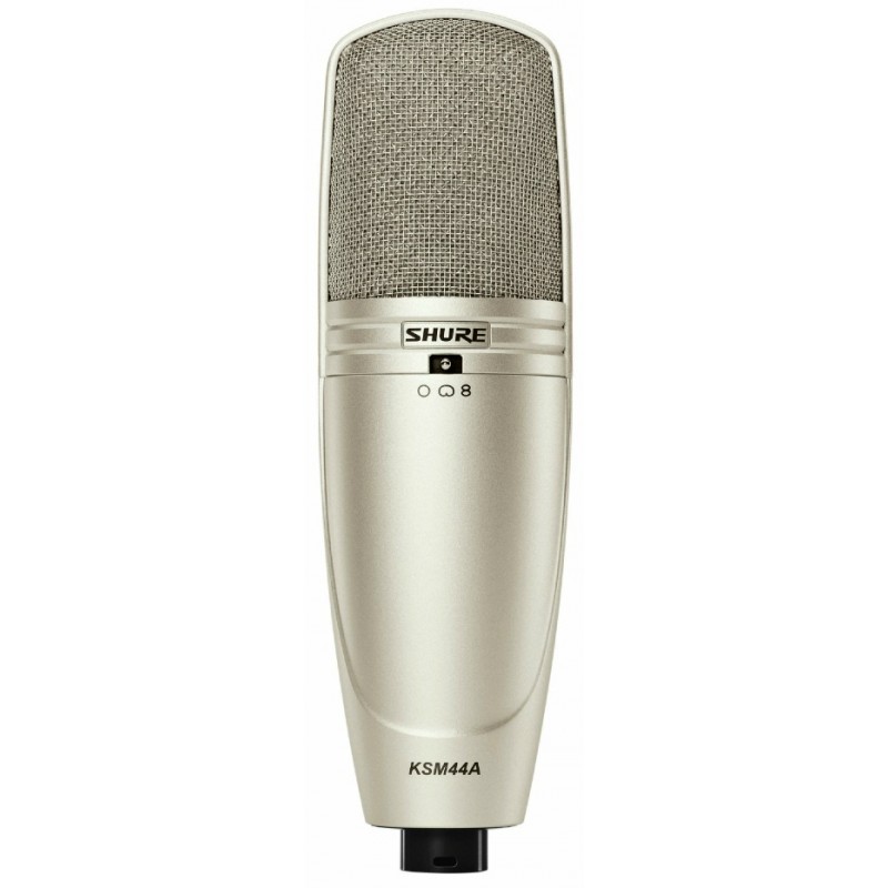 SHURE KSM44A/SL студийный конденсаторный микрофон с алюминиевым кофром и гибким креплением, серебристый