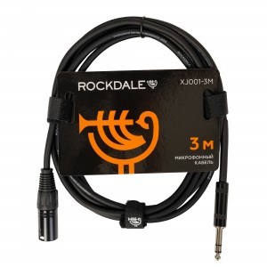 ROCKDALE XJ001-3M готовый микрофонный кабель, разъемы XLR male X stereo jack male, длина 3 м, черный