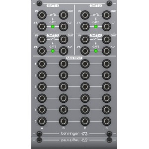 BEHRINGER 173 QUAD GATE/MULTIPLES модуль с 4мя гейтами и патч-матрицей 4х6, формат Eurorack