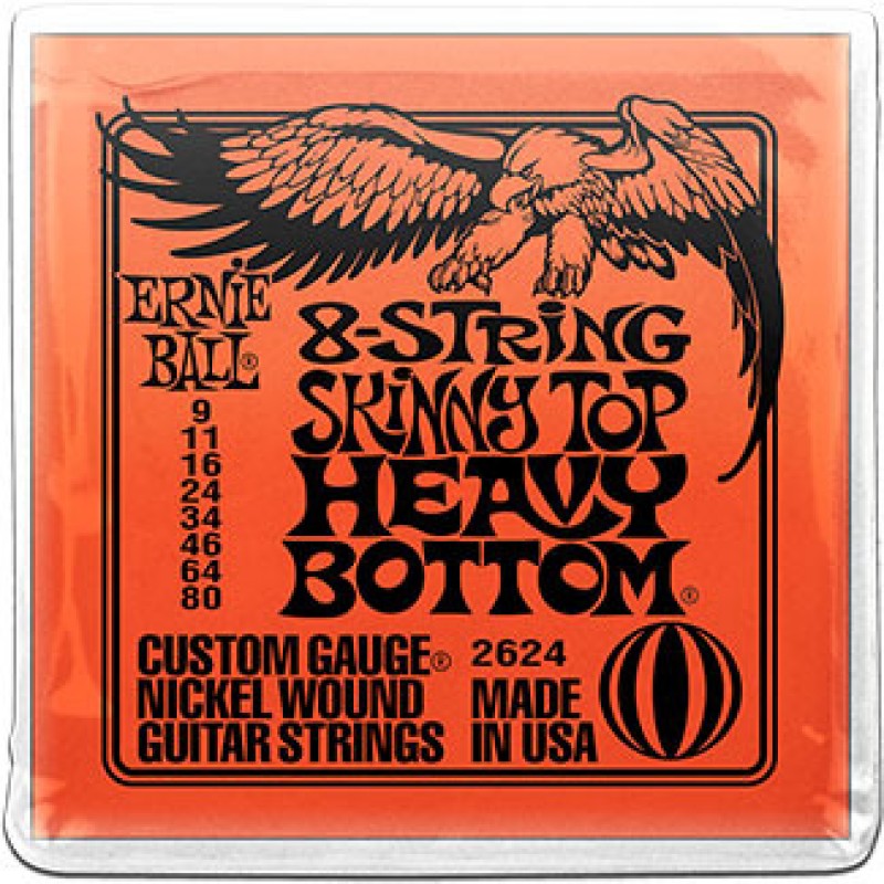 ERNIE BALL 2624 Skinny Top Heavy Bottom Slinky 8-String Electric Guitar Strings - 9-80 Gauge