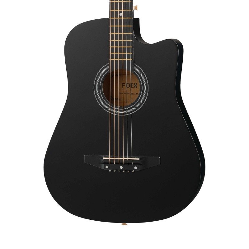 38C-M-BK Акустическая гитара, с вырезом, черная, Foix