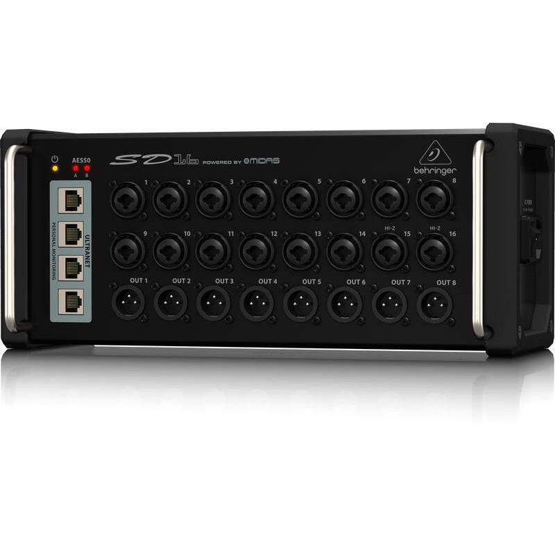 BEHRINGER SD16 сценический блок AES50, 16 предусилителей MIDAS с удаленным упрвлением, 8 выходов, ULTRANET