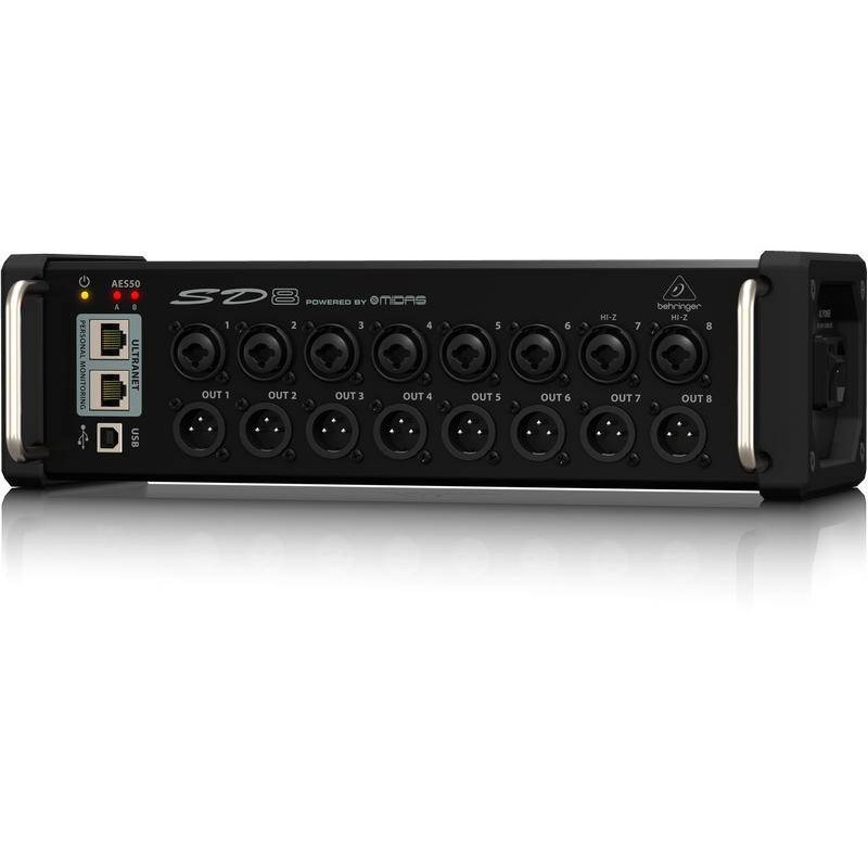 BEHRINGER SD8 сценический блок AES50, 8 предусилителей MIDAS с удаленным упрвлением, 8 выходов, ULTRANET