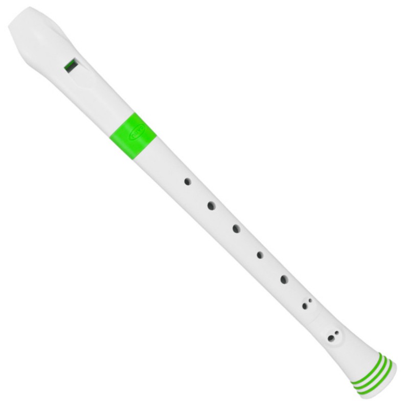 NUVO Recorder White/Green блокфлейта сопрано, строй - С, немецкая система, материал - АБС пластик, цвет - белый/зелёный, чехол