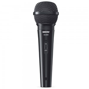 SHURE SV200-A микрофон динамический вокальный с выключателем и кабелем (XLR-XLR), черный