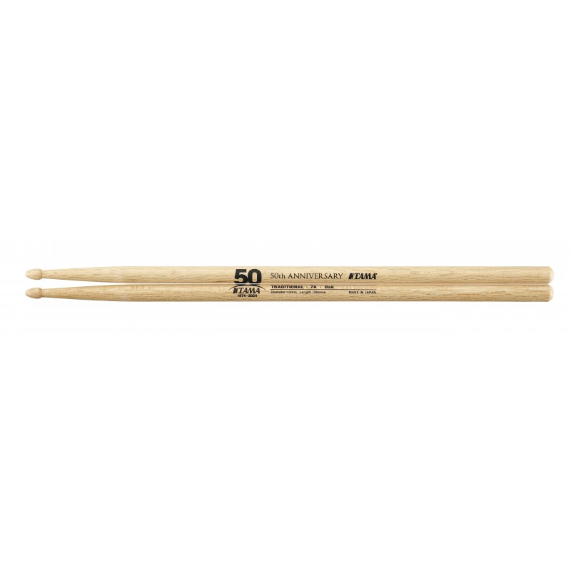 TAMA 7A-50TH 50TH LIMITED DRUMSTICKS, барабанные палочки из дуба с деревянным наконечником