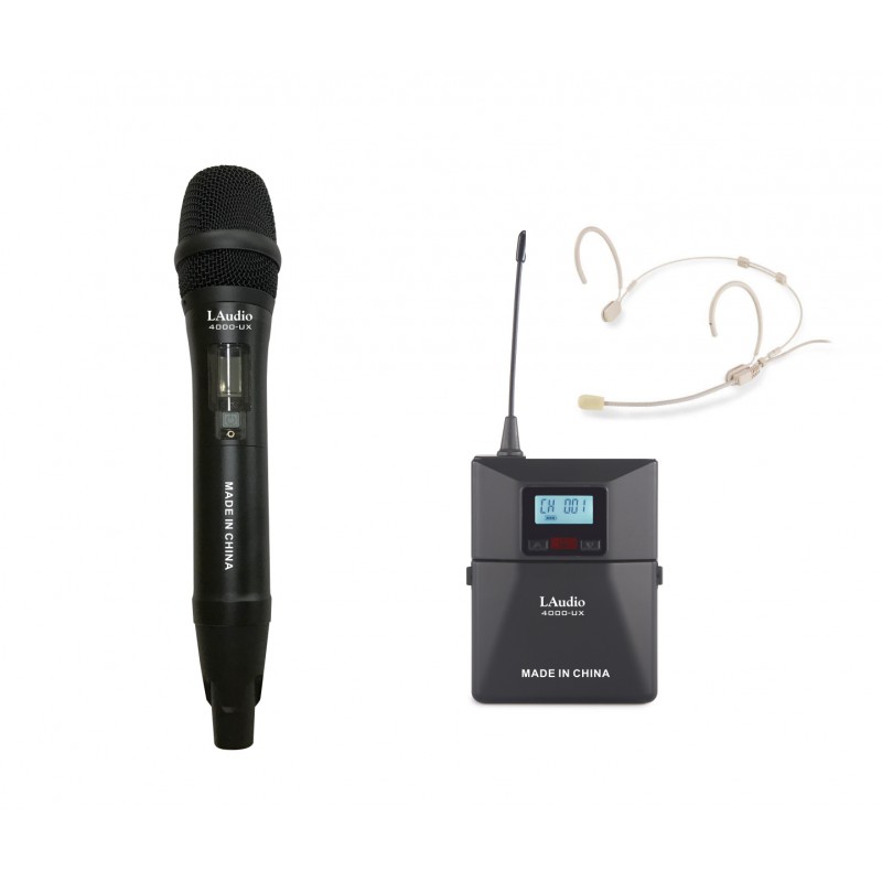 4000-UX Беспроводная микрофонная система, ручной и головной микрофон, LAudio