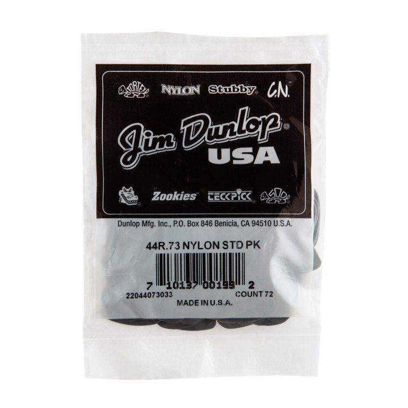 44R.73 Nylon Standard Медиаторы 72шт, толщина 0,73мм, Dunlop