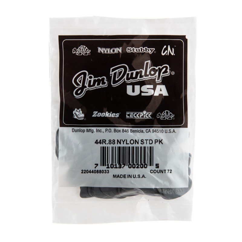 44R.88 Nylon Standard Медиаторы 72шт, толщина 0,88мм, Dunlop