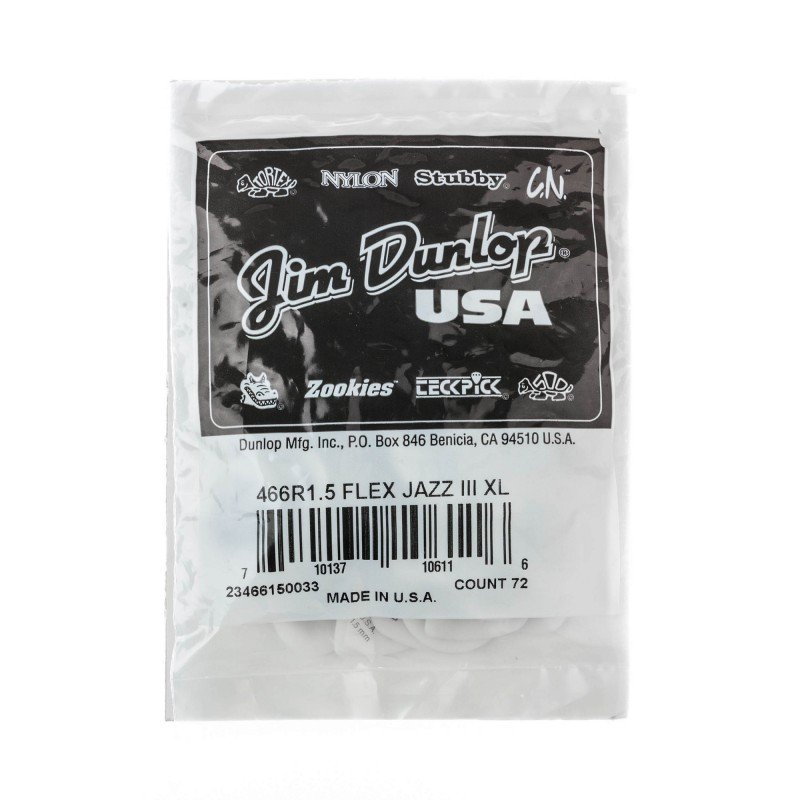 466R1.5 Tortex Flex Jazz III XL Медиаторы, 72шт, толщина 1.5мм, Dunlop 466R1.5 Tortex Flex Jazz III XL Медиаторы, 72шт, толщина 1.5мм, Dunlop