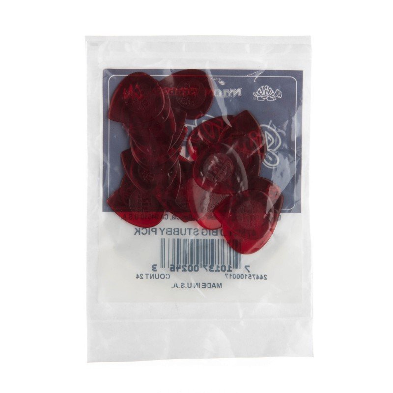 475R1.0 Big Stubby Медиаторы 24шт, толщина 1,0мм, Dunlop