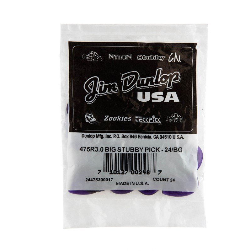 475R3.0 Big Stubby Медиаторы 24шт, толщина 3,0мм, Dunlop