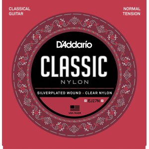 D'ADDARIO EJ27N STUDENT NYLON NORMAL TENSION струны для классической гитары, нормальное натяжение, нейлон (посеребрёная оплётка)