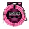 ERNIE BALL 6078 10" Braided Straight / Angle Instrument Cable - Neon Pink