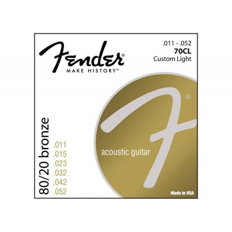 FENDER STRINGS NEW ACOUSTIC 70CL 80/20 BRONZE 11-52, струны для акустической гитары, бронза