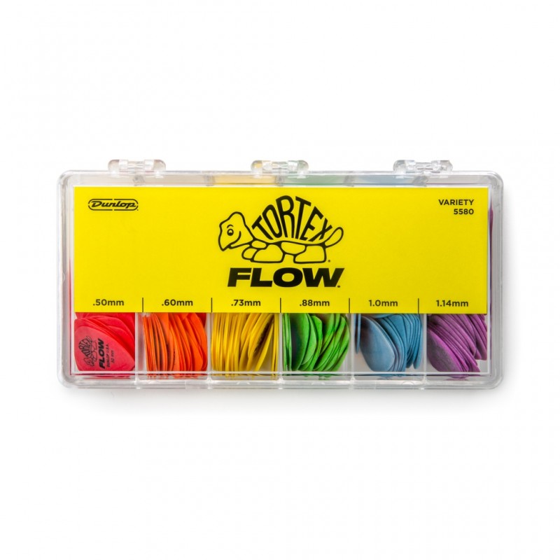 5580 Tortex Flow Коробка медиаторов, 216шт, 6 толщин, Dunlop