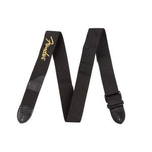 FENDER BLACK STRAP/YELLOW LOGO ремень для гитары, черный цвет, желтый логотип FENDER BLACK STRAP/YELLOW LOGO ремень для гитары, черный цвет, желтый логотип
