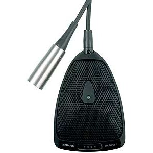 SHURE MX393/C плоский (поверхностный) конденсаторный кардиоидный микрофон с программируемым переключателем и шнуром (3м), черный