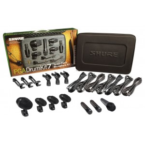 SHURE PGADRUMKIT7 набор микрофонов для ударных, включает в себя: PGA52 х 1, PGA56 х 3, PGA57 х 1, PGA81 х 2, держатели, кабели