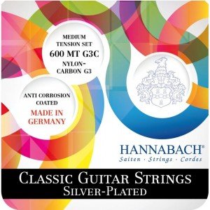 600MT-G3C Silver-Plated Комплект струн для классической гитары, среднее натяжение, Hannabach