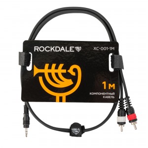 ROCKDALE XC-001-1M готовый компонентный кабель, разъёмы stereo mini jack папа (3,5) x 2 RCA, д 1 м, чёрный