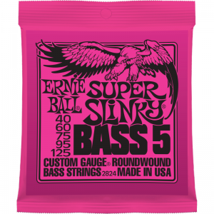 ERNIE BALL 2824 Super Slinky 5-String Nickel Wound Electric Bass Strings - 40-125 Gauge