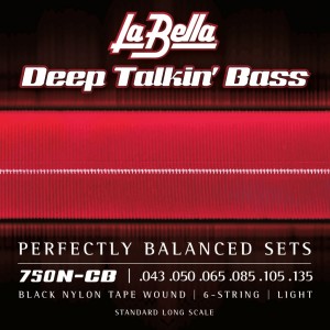 750N-CB Deep Talkin' Bass Комплект струн для 6-струнной бас-гитары, сталь/нейлон, 43-135, La Bella